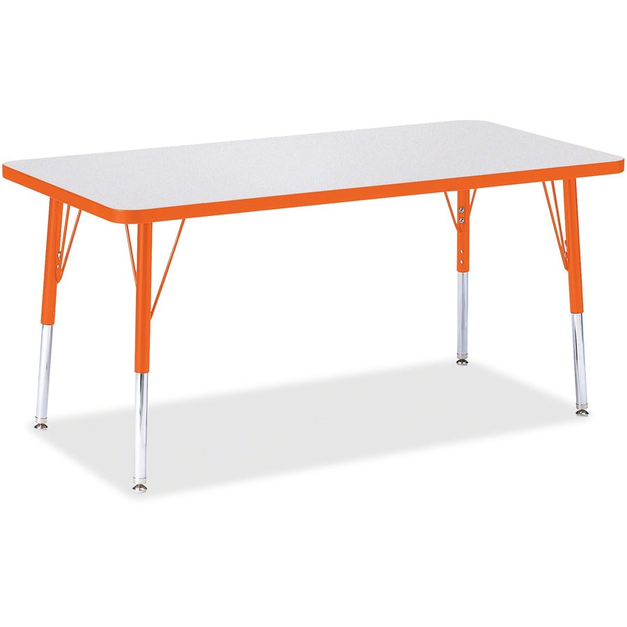 Jonti-Craft Berries Elementary Height Color Edge Rectangle Table - Laminated Rectangle Top - Four Leg Base - 4 Legs - Height Adjustable - 15" to 24" Adjustment - 48" Table Top Length x 24" Table Top Width x 1.13" Table Top Thickness - 24" Height - Art...