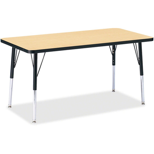 Jonti-Craft Berries Adult Height Color Top Rectangle Table - Laminated Rectangle, Maple Top - Four Leg Base - 4 Legs - Height Adjustable - 24" to 31" Adjustment - 48" Table Top Length x 24" Table Top Width x 1.13" Table Top Thickness - 31" Height - Art...