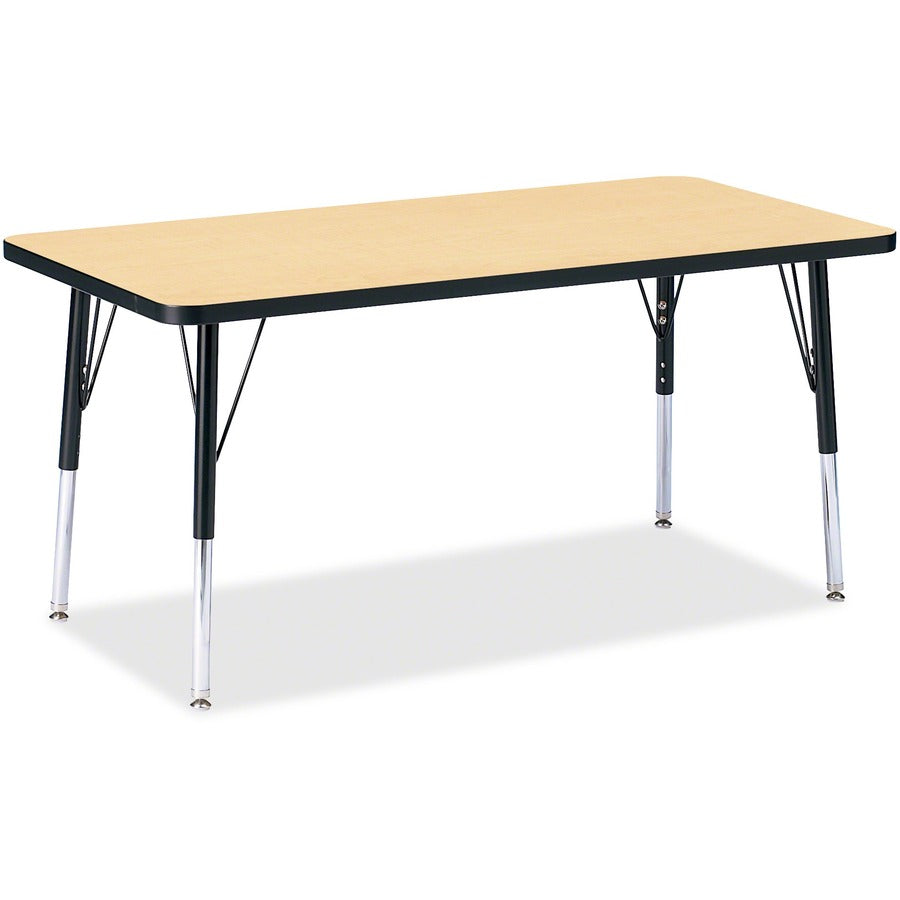 Jonti-Craft Berries Elementary Height Color Top Rectangle Table - Laminated Rectangle, Maple Top - Four Leg Base - 4 Legs - Height Adjustable - 15" to 24" Adjustment - 48" Table Top Length x 24" Table Top Width x 1.13" Table Top Thickness - 24" Height...