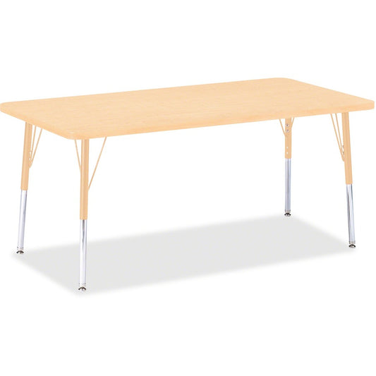 Jonti-Craft Berries Adult Height Maple Top/Edge Rectangle Table - Laminated Rectangle, Maple Top - Four Leg Base - 4 Legs - Height Adjustable - 24" to 31" Adjustment - 60" Table Top Length x 30" Table Top Width x 1.13" Table Top Thickness - 31" Height...