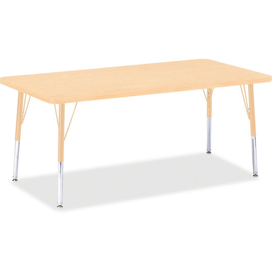Jonti-Craft Berries Elementary Maple Top/Edge Rectangle Table - Laminated Rectangle, Maple Top - Four Leg Base - 4 Legs - Height Adjustable - 15" to 24" Adjustment - 60" Table Top Length x 30" Table Top Width x 1.13" Table Top Thickness - 24" Height...