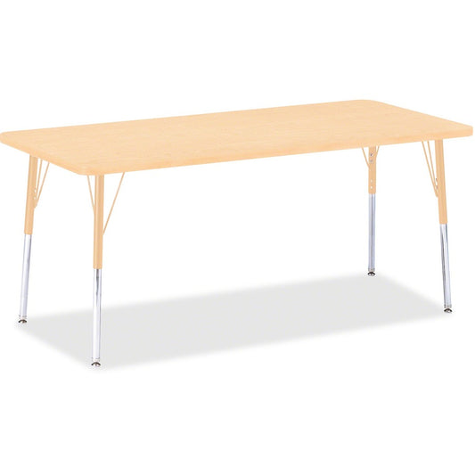 Jonti-Craft Berries Adult Height Maple Top/Edge Rectangle Table - Laminated Rectangle, Maple Top - Four Leg Base - 4 Legs - Height Adjustable - 24" to 31" Adjustment - 72" Table Top Length x 30" Table Top Width x 1.13" Table Top Thickness - 31" Height...