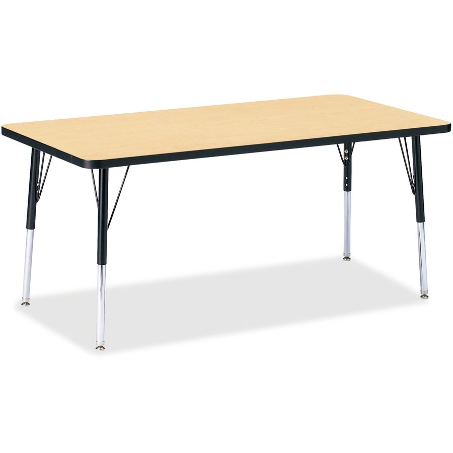 Jonti-Craft Berries Adult Height Color Top Rectangle Table - Laminated Rectangle, Maple Top - Four Leg Base - 4 Legs - Height Adjustable - 24" to 31" Adjustment - 60" Table Top Length x 30" Table Top Width x 1.13" Table Top Thickness - 31" Height - Art...