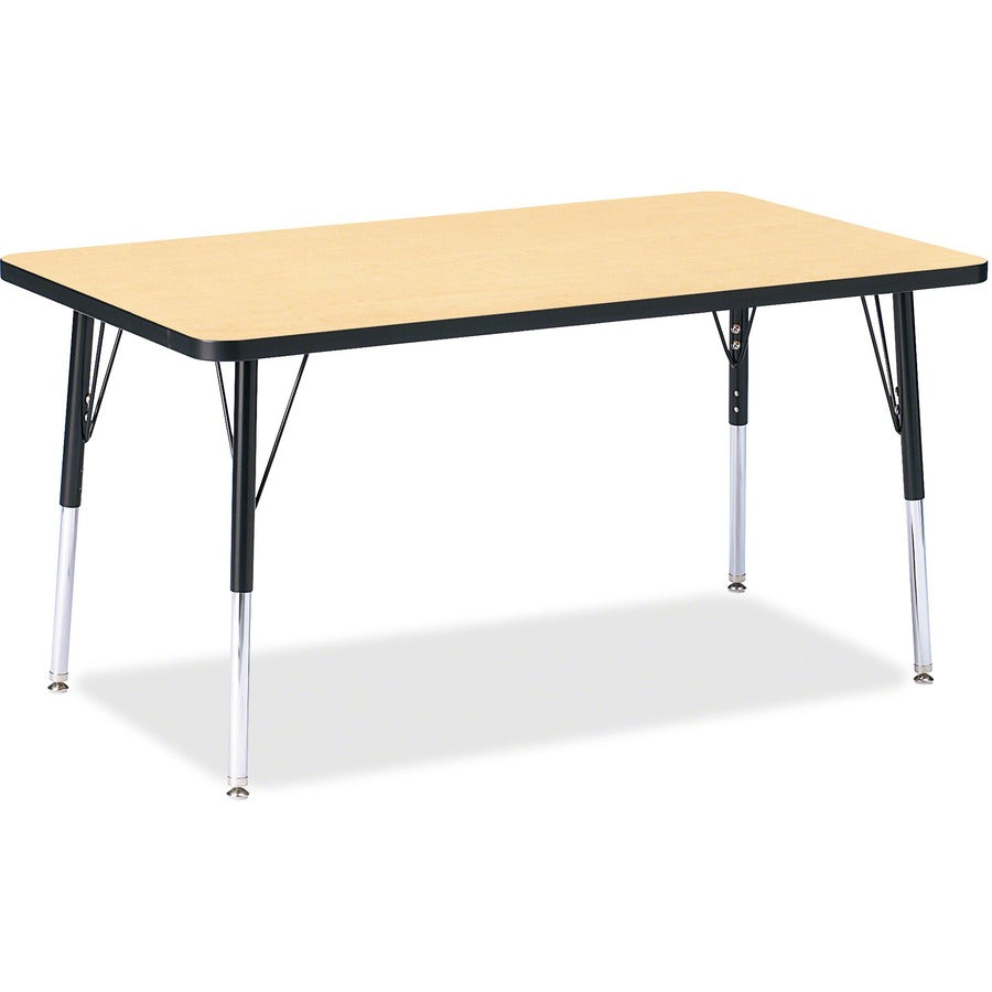 Jonti-Craft Berries Adult Height Color Top Rectangle Table - Laminated Rectangle, Maple Top - Four Leg Base - 4 Legs - Height Adjustable - 24" to 31" Adjustment - 48" Table Top Length x 30" Table Top Width x 1.13" Table Top Thickness - 31" Height - Art...