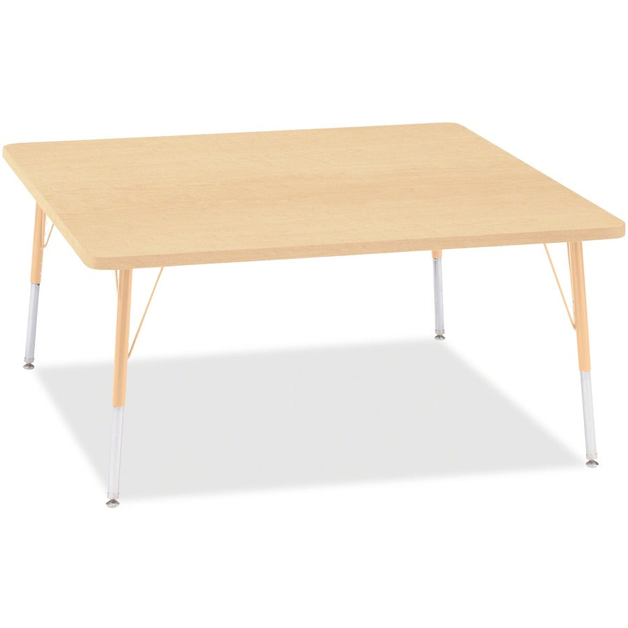 Jonti-Craft Berries Adult Height Maple Top/Edge Square Table - Laminated Square, Maple Top - Four Leg Base - 4 Legs - Height Adjustable - 24" to 31" Adjustment - 48" Table Top Length x 48" Table Top Width x 1.13" Table Top Thickness - 31" Height - Art...