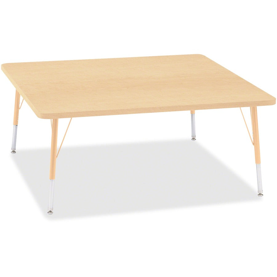 Jonti-Craft Berries Elementary Height Maple Top/Edge Square Table - Laminated Square, Maple Top - Four Leg Base - 4 Legs - Height Adjustable - 15" to 24" Adjustment - 48" Table Top Length x 48" Table Top Width x 1.13" Table Top Thickness - 24" Height...