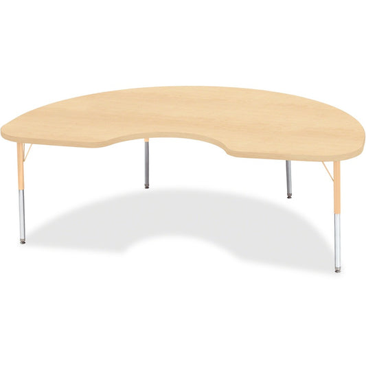 Jonti-Craft Berries Elementary Height Maple Top/Edge Kidney Table - Laminated Kidney-shaped, Maple Top - Four Leg Base - 4 Legs - Height Adjustable - 15" to 24" Adjustment - 72" Table Top Length x 48" Table Top Width x 1.13" Table Top Thickness - 24" H...