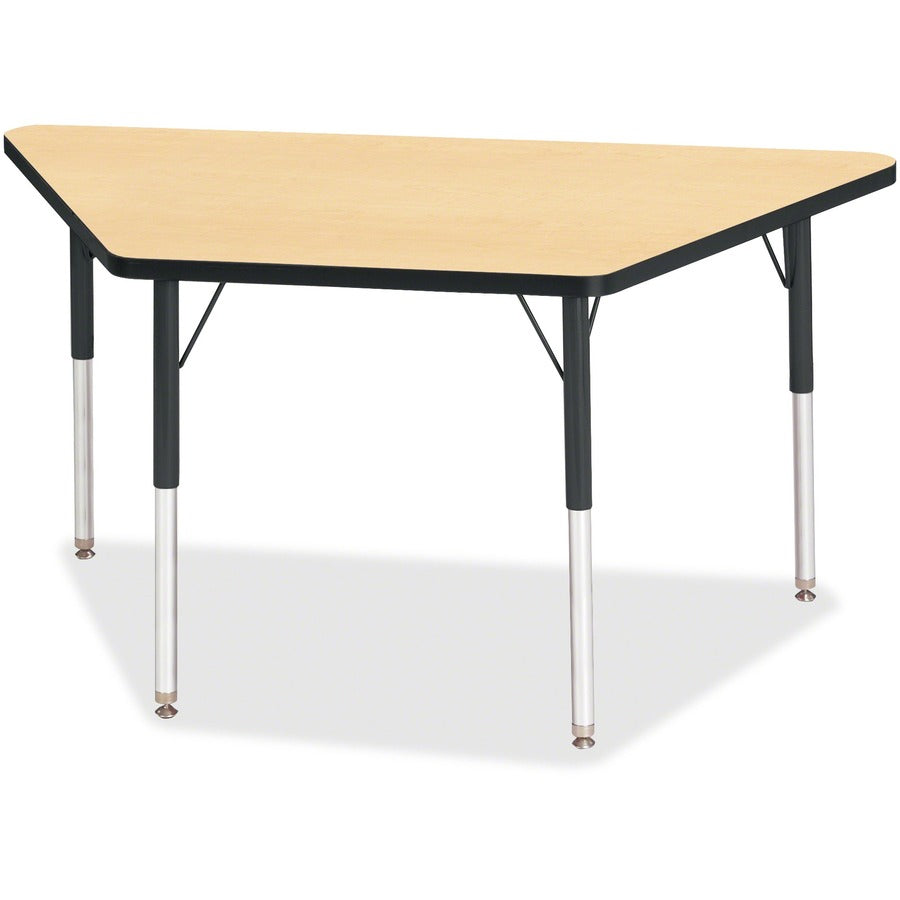 Jonti-Craft Berries Adult-Size Classic Color Trapezoid Table - Laminated Trapezoid, Maple Top - Four Leg Base - 4 Legs - Height Adjustable - 24" to 31" Adjustment - 48" Table Top Length x 24" Table Top Width x 1.13" Table Top Thickness - 31" Height - E...