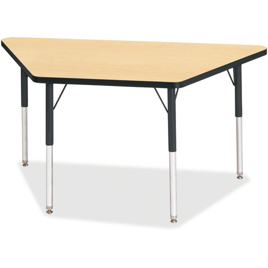 Jonti-Craft Berries Adult-Size Classic Color Trapezoid Table - Laminated Trapezoid, Maple Top - Four Leg Base - 4 Legs - Height Adjustable - 24" to 31" Adjustment - 48" Table Top Length x 24" Table Top Width x 1.13" Table Top Thickness - 31" Height - E...