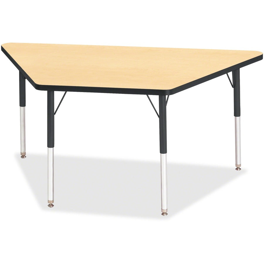 Jonti-Craft Berries Adult-Size Classic Color Trapezoid Table - Laminated Trapezoid, Maple Top - Four Leg Base - 4 Legs - Height Adjustable - 24" to 31" Adjustment - 60" Table Top Length x 30" Table Top Width x 1.13" Table Top Thickness - 31" Height - E...