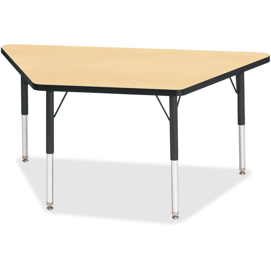 Jonti-Craft Berries Elementary Height Classic Trapezoid Table - Laminated Trapezoid, Maple Top - Four Leg Base - 4 Legs - Height Adjustable - 15" to 24" Adjustment - 48" Table Top Length x 24" Table Top Width x 1.13" Table Top Thickness - 24" Height...