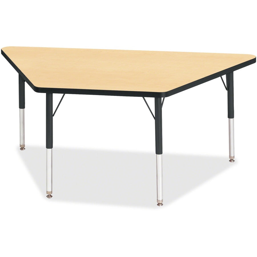 Jonti-Craft Berries Elementary Height Classic Trapezoid Table - Laminated Trapezoid, Maple Top - Four Leg Base - 4 Legs - Height Adjustable - 15" to 24" Adjustment - 60" Table Top Length x 30" Table Top Width x 1.13" Table Top Thickness - 24" Height...