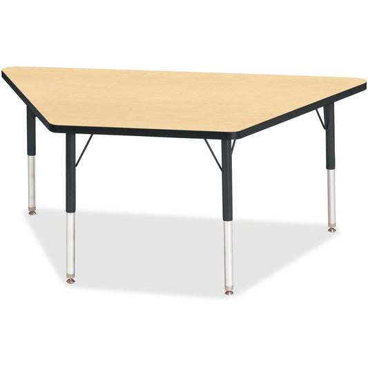 Jonti-Craft Berries Elementary Height Classic Trapezoid Table - Laminated Trapezoid, Maple Top - Four Leg Base - 4 Legs - Height Adjustable - 15" to 24" Adjustment - 60" Table Top Length x 30" Table Top Width x 1.13" Table Top Thickness - 24" Height...