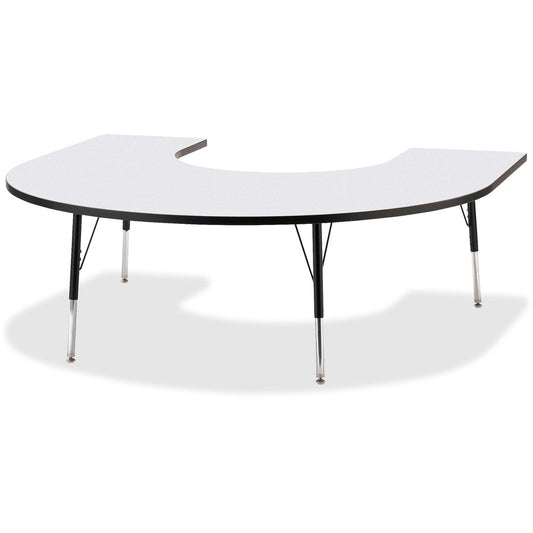Jonti-Craft Berries Prism Horseshoe Student Table - Black Horseshoe-shaped, Laminated Top - Four Leg Base - 4 Legs - Height Adjustable - 24" to 31" Adjustment - 66" Table Top Length x 60" Table Top Width x 1.13" Table Top Thickness - 31" Height - Educa...