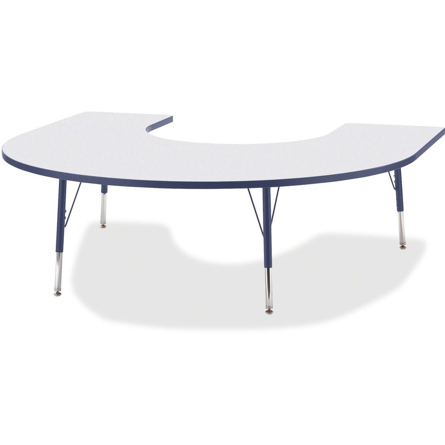 Jonti-Craft Berries Elementary Height Prism Edge Horseshoe Table - Laminated Horseshoe-shaped, Gray Top - Four Leg Base - 4 Legs - Height Adjustable - 15" to 24" Adjustment - 66" Table Top Length x 60" Table Top Width x 1.13" Table Top Thickness - 24"...