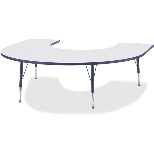 Jonti-Craft Berries Elementary Height Prism Edge Horseshoe Table - Laminated Horseshoe-shaped, Gray Top - Four Leg Base - 4 Legs - Height Adjustable - 15" to 24" Adjustment - 66" Table Top Length x 60" Table Top Width x 1.13" Table Top Thickness - 24"...