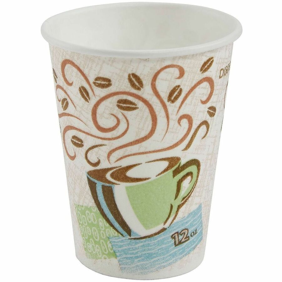 Dixie PerfecTouch 12 oz Insulated Paper Hot Coffee Cups by GP Pro - 12 fl oz - Coffee Haze - Paper - Hot Drink - 50/Pack - 20 / Carton