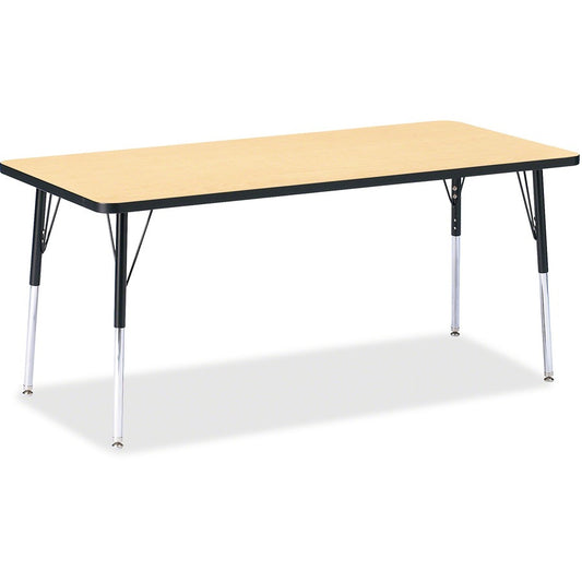 Jonti-Craft Berries Adult Height Color Top Rectangle Table - Laminated Rectangle, Maple Top - Four Leg Base - 4 Legs - Height Adjustable - 24" to 31" Adjustment - 72" Table Top Length x 30" Table Top Width x 1.13" Table Top Thickness - 31" Height - Art...