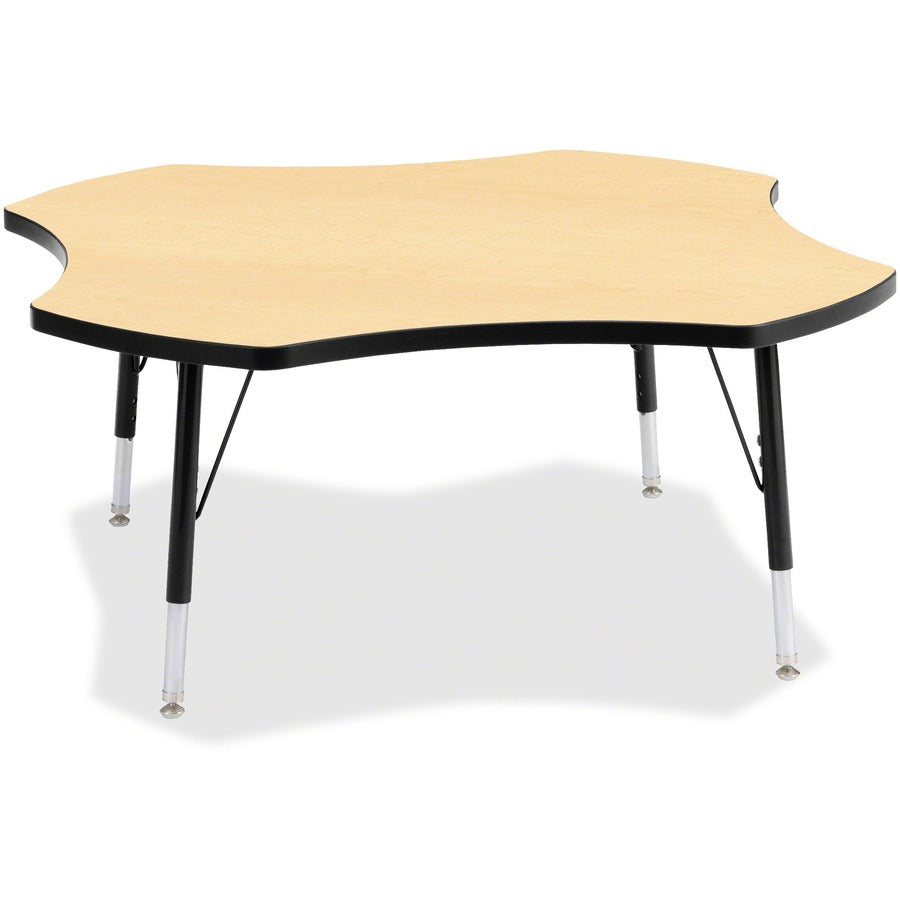 Berries Berries Color Top Four Leaf Activity Table - Gray Top - Four Leg Base - 4 Legs - Height Adjustable - 24" to 31" Adjustment x 1.13" Table Top Thickness x 48" Table Top Diameter - 31" Height - Art, Craft - Assembly Required - Powder Coated - Stee...