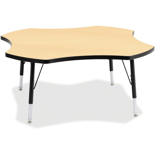 Berries Berries Color Top Four Leaf Activity Table - Gray Top - Four Leg Base - 4 Legs - Height Adjustable - 24" to 31" Adjustment x 1.13" Table Top Thickness x 48" Table Top Diameter - 31" Height - Art, Craft - Assembly Required - Powder Coated - Stee...