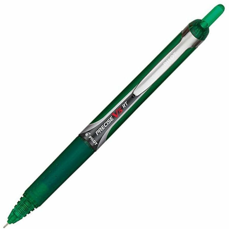 Pilot Extra-Fine Premium Retractable Rolling Ball Pens - Refillable - Retractable - Green Ink - Liquid - Green Barrel - Writing - 12 / Dozen