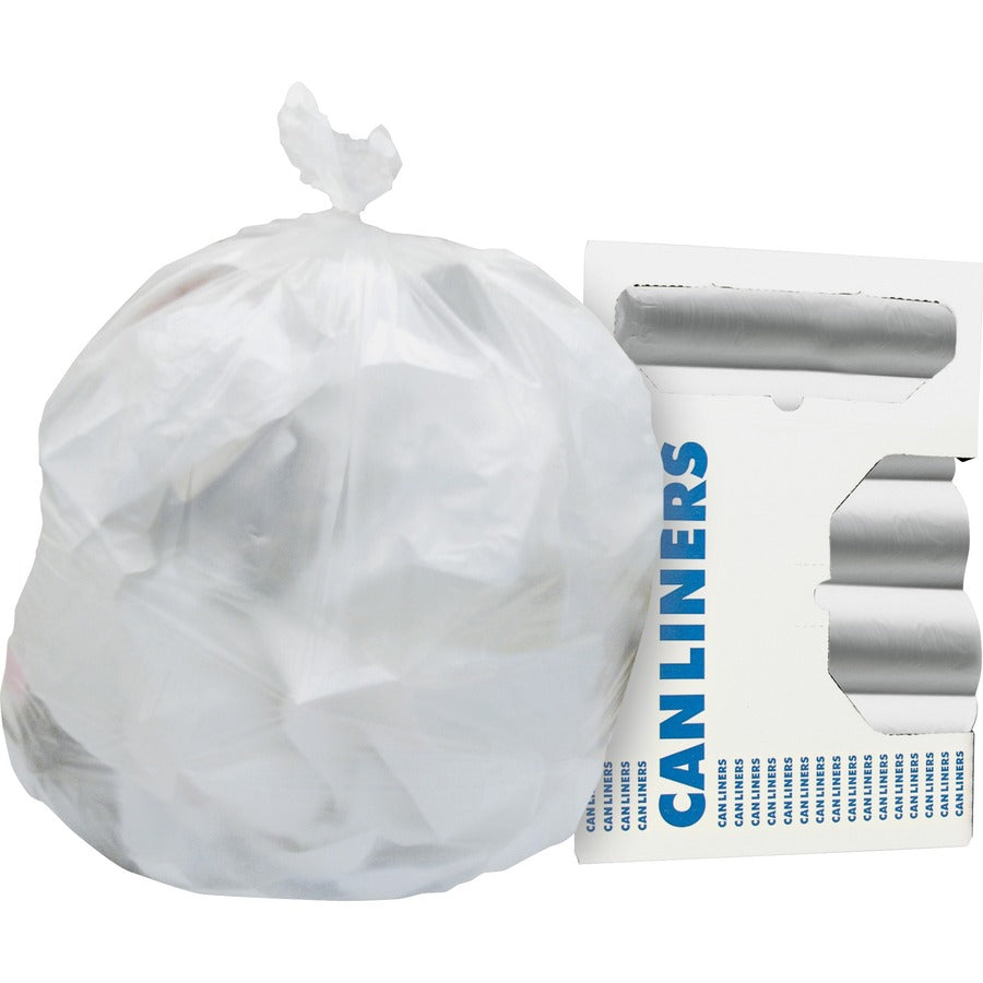 Heritage Standard High Density Coreless Roll Liners - 60 gal Capacity - 60" Length x 38" Width x 0.67 mil (17 Micron) Thickness - High Density - Natural - High-density Polyethylene (HDPE) - Can, Garbage - 20/Roll - 10 / Carton