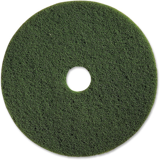 Genuine Joe 20" Scrubbing Floor Pad - 20" Diameter x 1" Thickness - Scrubbing, Floor - 350 rpm Maximum Speed Supported - Heavy Duty, Dirt Remover, Long Lasting, Durable - Fiber - Green - 5 / Carton