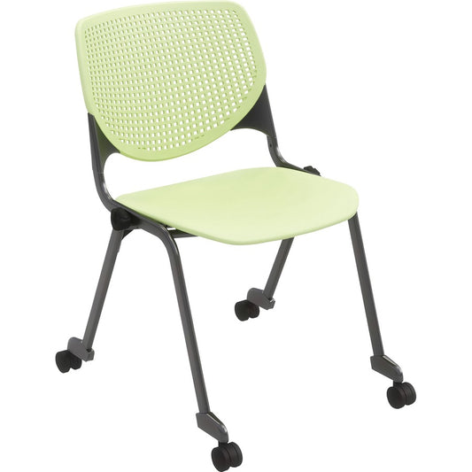 KFI "2300" Series Stack Chair - Lime Green Seat Color - Polypropylene Seat Material - Lime Green Back Color - Polypropylene Back Material - Silver, Powder Coated Frame Color - Tubular Steel Frame Material - Four-legged Base - 1 Each