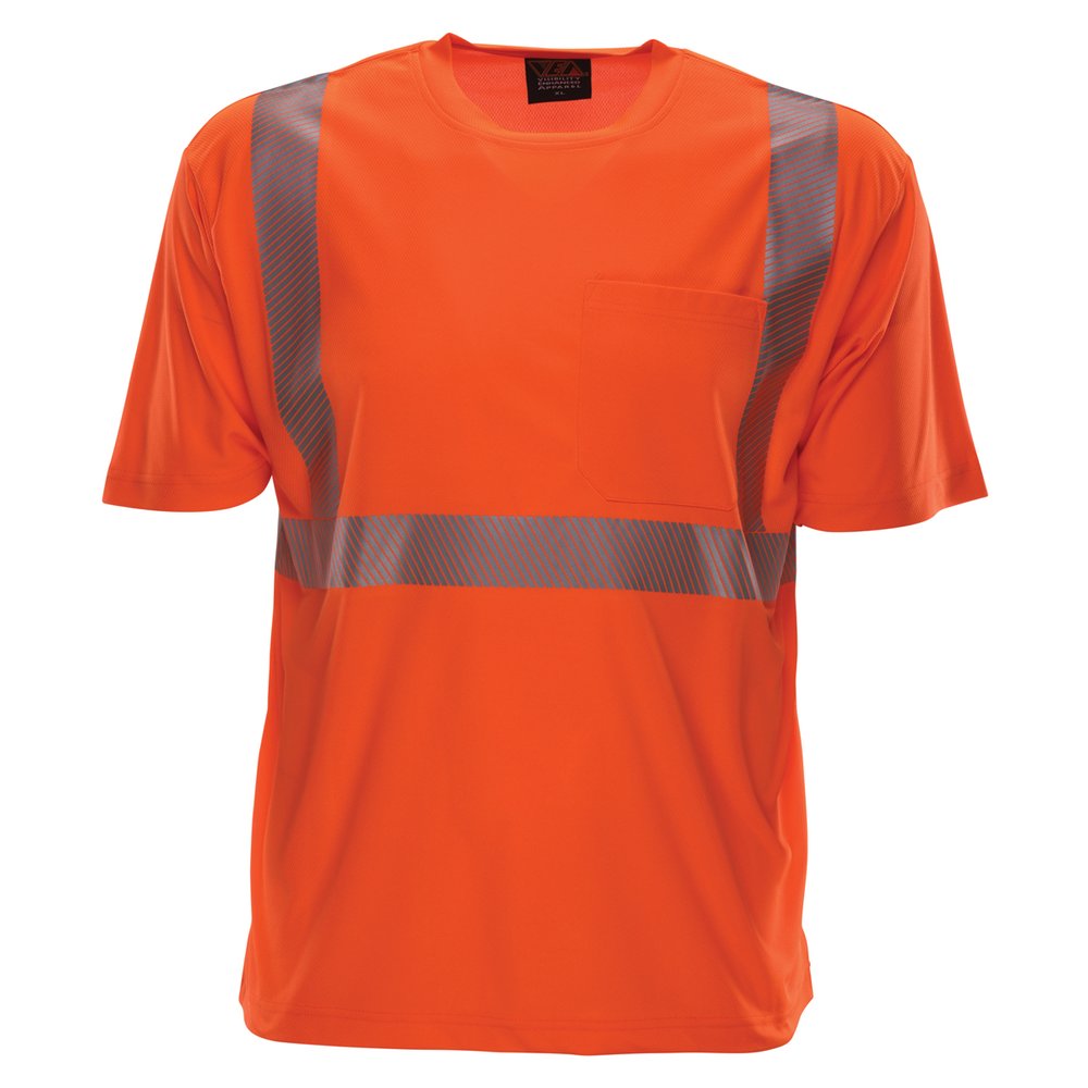 Reflective Apparel by PIP Type R CL2 S-sleeve Wicking Shirt Comfort T. SM