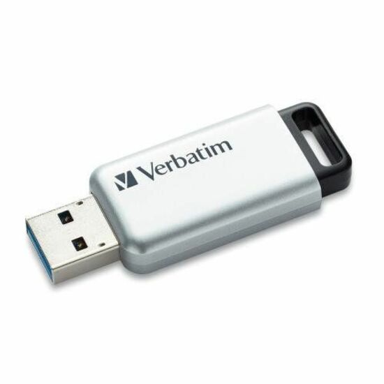 Verbatim Store 'n' Go Secure Pro USB 3.0 Drive - 64 GB - USB 3.0 - Silver - 256-bit AES - Lifetime Warranty - 1 Each - TAA Compliant