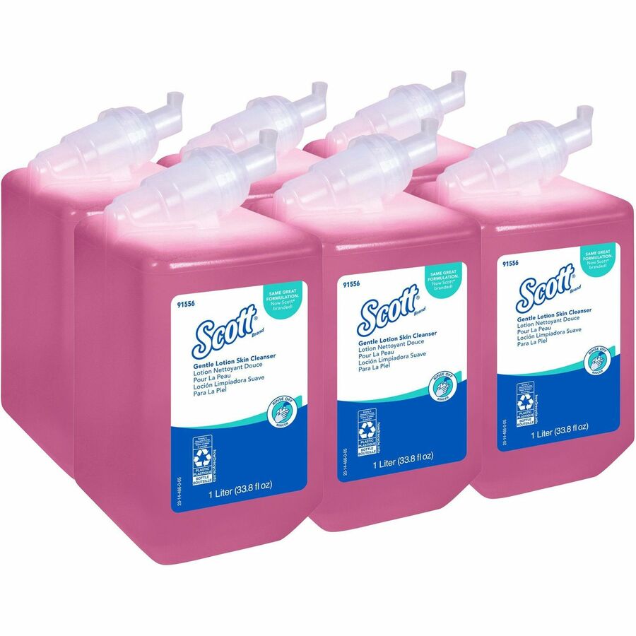 Scott Gentle Lotion Skin Cleanser - Lotion - 1.06 quart - For Normal Skin - pH Balanced Push Pump - 6 / Carton