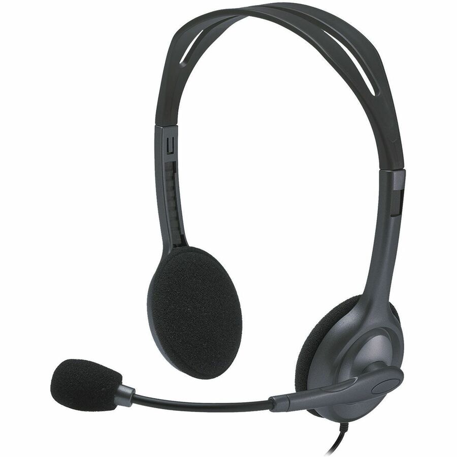 Logitech Stereo Headset H111 - Stereo - Mini-phone (3.5mm) - Wired - 32 Ohm - 20 Hz to 20 kHz - Over-the-head - Binaural - Supra-aural - 7.70 ft Cable - Noise Canceling