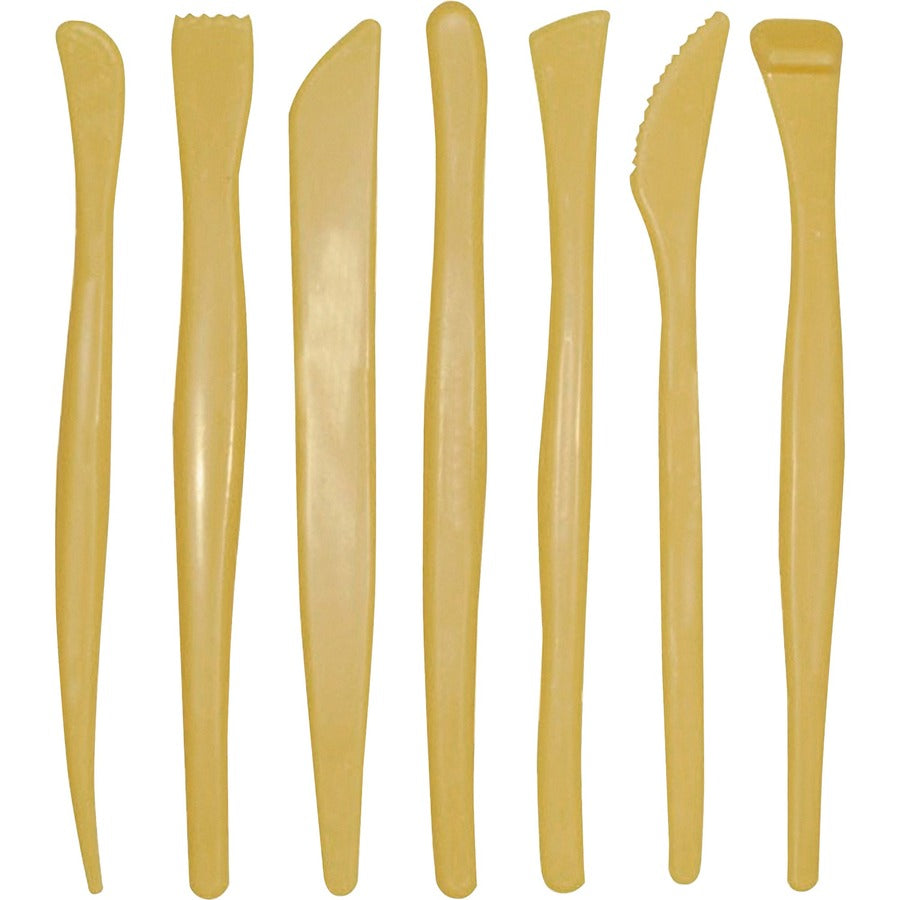 Creativity Street Plastic Modeling Tools Assortment - Modelling Clay, Modeling Dough - 4" Height x 6" Length - Yellow - Plastic - 1 Set