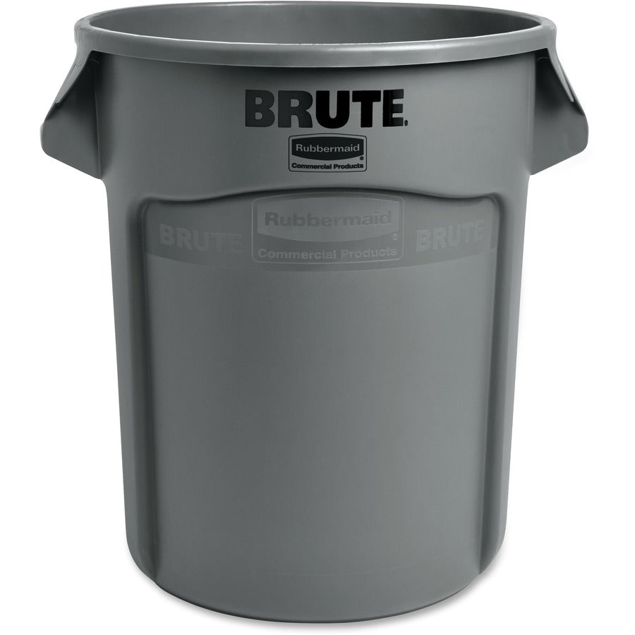 Rubbermaid Commercial Brute 20-Gallon Vented Container - 20 gal Capacity - Round - Handle, Reinforced, UV Coated, Fade Resistant, Damage Resistant, Warp Resistant, Crack Resistant, Crush Resistant - 22.9" Height x 19.4" Diameter - Plastic - Gray - 1 Each