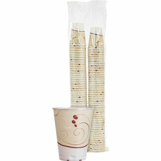 Solo Trophy Plus 12 oz Symphony Insulated Hot/Cold Cups - 12 fl oz - Beige - Foam - Hot Drink, Cold Drink, Beverage - 100 / Pack