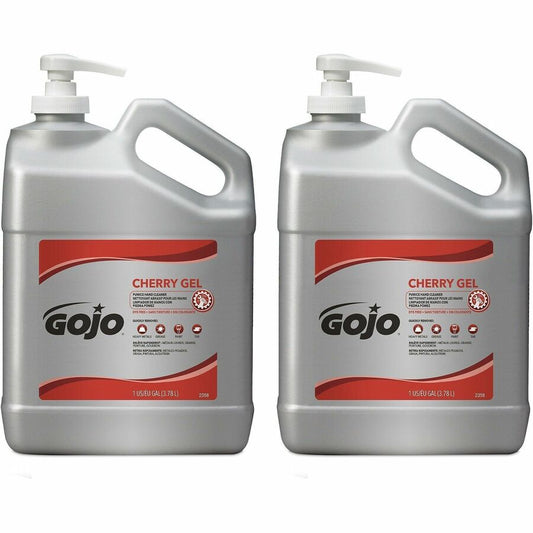 Gojo, Cherry Gel Pumice Hand Cleaner - Cherry Scent - 1 gal - Pump Bottle Dispenser - Dirt Remover, Oil Remover, Grease Remover, Paint Remover, Tar Remover - Hand, Skin - Heavy Duty, pH Balanced, Pleasant Scent - 2 / Carton