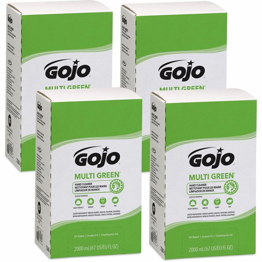 Gojo&reg, Multi Green Hand Cleaner - Citrus Scent - 2.11 quart - Soil Remover, Dirt Remover, Kill Germs - Hand - Green - Non-abrasive - 4 / Carton
