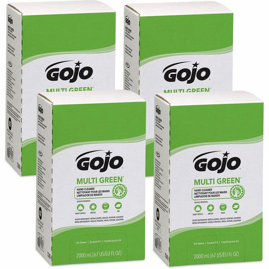 Gojo, Multi Green Hand Cleaner - Citrus Scent - 2.11 quart - Soil Remover, Dirt Remover, Kill Germs - Hand - Green - Non-abrasive - 4 / Carton