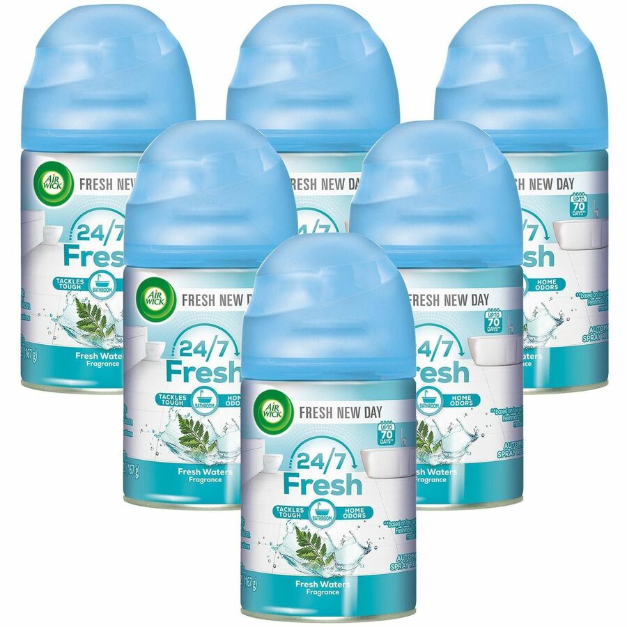 Air Wick Freshmatic Air Freshener Spray Refill - Spray - 5.9 fl oz (0.2 quart) - Freshwater - 60 Day - Odor Neutralizer - 6 / Carton