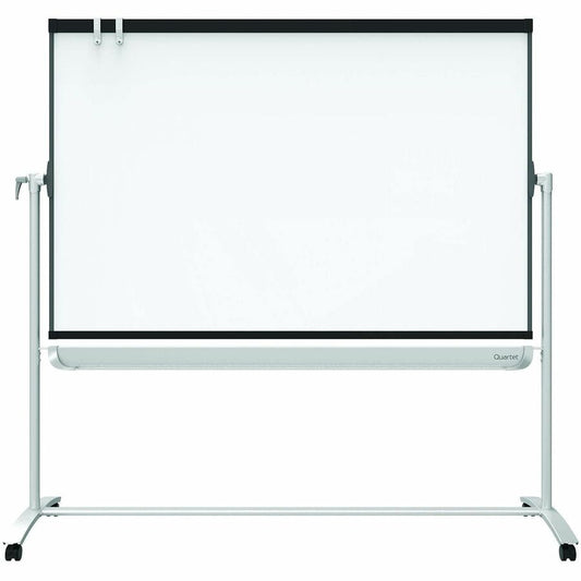 Quartet Prestige 2 Mobile Presentation Easel - 72" (6 ft) Width x 48" (4 ft) Height - White Painted Steel Surface - Graphite Frame - Rectangle - Magnetic - 1 Each