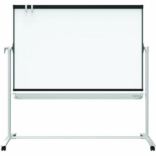 Quartet Magnetic Mobile Presentation Easel - 48" (4 ft) Width x 36" (3 ft) Height - White Painted Steel Surface - Graphite Frame - Magnetic - Assembly Required - 1 Each