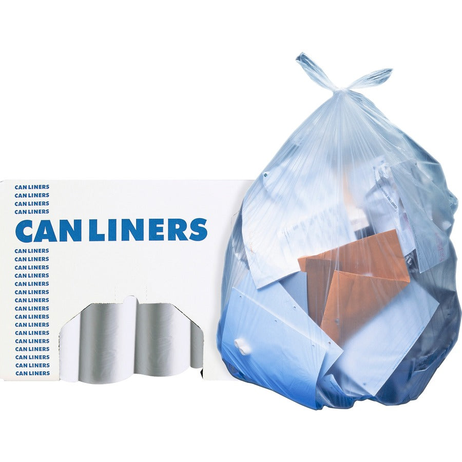 Heritage AccuFit Clear 55-gallon Can Liners - 55 gal/75 lb Capacity - 53" Length x 40" Width x 1.30 mil (33 Micron) Thickness - Clear - Can - 20/Roll - 5 / Carton