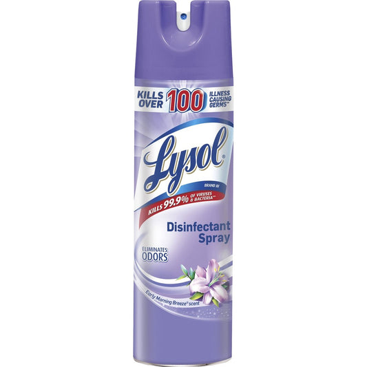 Lysol Early Morning Breeze Disinfectant Spray - For Multipurpose - 19 fl oz (0.6 quart) - Early Morning Breeze Scent - Recommended For: Germs Remover, Odor Remover, Fungi Remover, Virus Remover, Bacteria Remover - Anti-bacterial, Deodorize - Clear - 12...