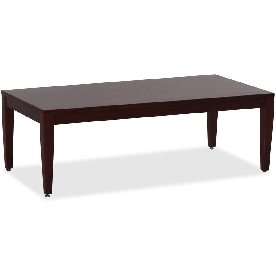 Lorell Solid Wood Coffee Table - Rectangle Top - Four Leg Base - Traditional Style - 4 Legs - 47.50" Table Top Length x 23.60" Table Top Width x 42.50" Table Top Depth - 15.75" Height x 23.63" Width x 47.25" Depth - Reception - Assembly Required - Soli...