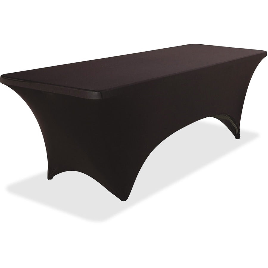 Iceberg Stretch Fabric Table Cover - Polyester, Spandex - Black - 1 Each