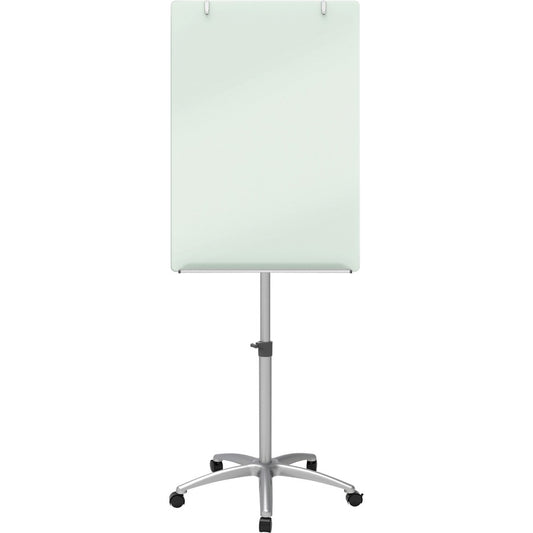 Quartet Infinity Mobile Easel with Glass Dry-Erase Board - 24" (2 ft) Width x 77" (6.4 ft) Height - Silver Tempered Glass Surface - Rectangle - Magnetic - Accessory Tray, Locking Casters, Stain Resistant, Ghost Resistant, Durable, Mobility, Adjustable...