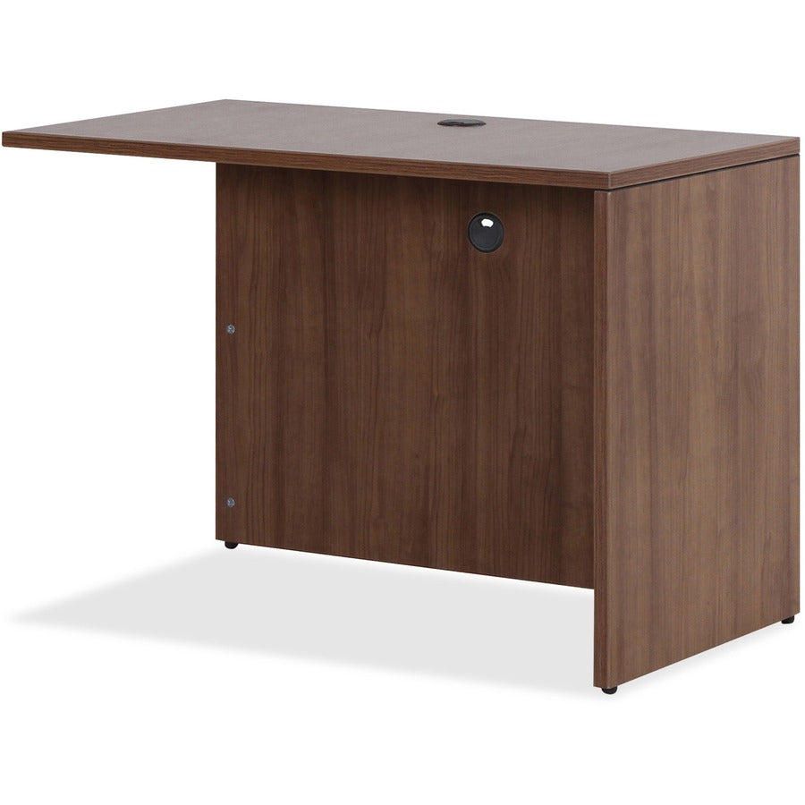 Lorell Essentials Series Return Shell - 29.5" Height x 41.4" Width x 23.6" Depth Return, 1" Thickness Top - Finish: Laminate, Walnut - Grommet, Cord Management, Durable, Adjustable Feet, Modesty Panel - 1 Each