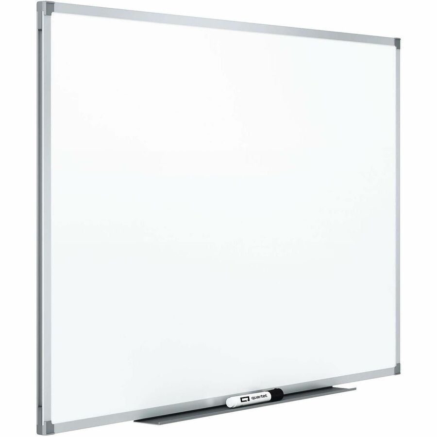 Quartet Standard DuraMax&reg, Porcelain Magnetic Whiteboard - 96" (8 ft) Width x 48" (4 ft) Height - White Porcelain Surface - Silver Aluminum Frame - Rectangle - Horizontal/Vertical - Magnetic - Durable, Dent Resistant, Stain Resistant, Ghost Resistan...