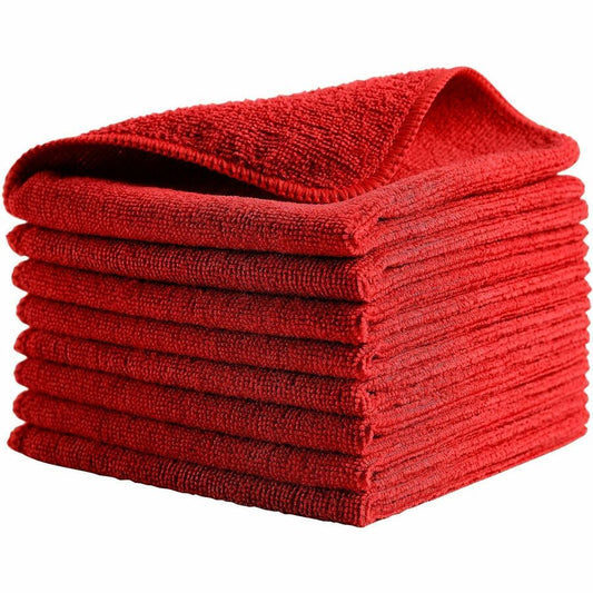 Rubbermaid Commercial HYGEN r-40 Recycled Microfiber Cloths, 16"x16" , Red - For Commercial - 12" Length x 12" Width - Recommended For: Germs Remover, Microbe Remover - Bleach-safe, Washable, Durable, Chemical Resistant - Red - 24 / Pack