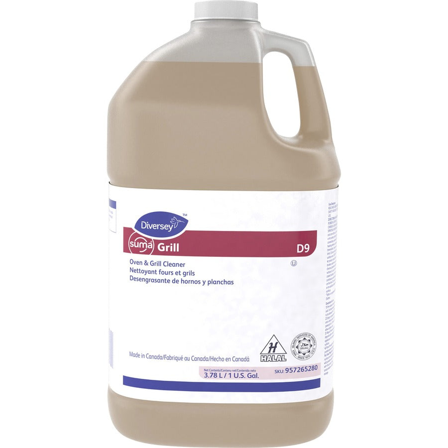 Diversey Suma Oven/Grill Cleaner - For Oven, Grill, Stainless Steel - Ready-To-Use - Liquid - 128 fl oz (4 quart) - Recommended For: Oil Remover, Carbon Remover, Grease Remover, Soil Remover - Heavy Duty - Brown - 1 Each